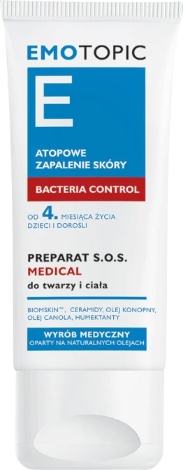 EMOTOPIC Bacteria Control Preparat S.O.S Medical Do Twarzy i Ciała - 30ml