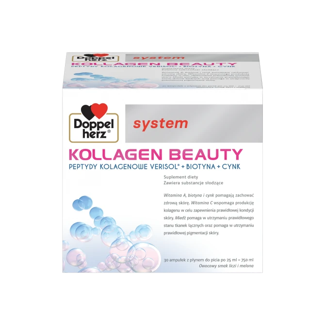 DOPPELHERZ System KOLLAGEN Beauty Suplement Diety - 30 ampułek x 25ml