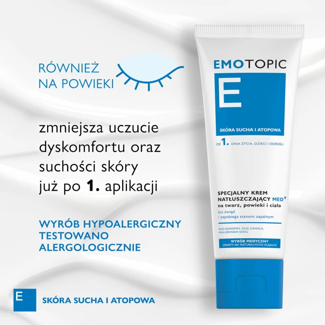 EMOTOPIC MED+ Specjalny Krem Natłuszczający skóra sucha - 75 ml