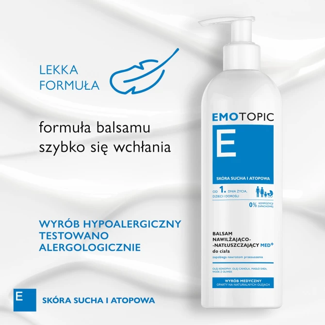 EMOTOPIC Balsam Nawilżająco-Natłuszczający Do Ciała skóra sucha - 190 ml