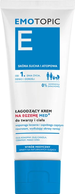 EMOTOPIC Łagodzący Krem Na Egzemę MED+ Do Twarzy I Ciała - 75ml