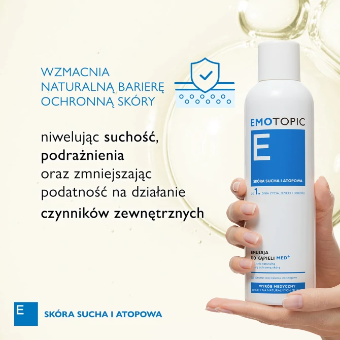 EMOTOPIC MED+ Emulsja Do Kąpieli - skóra sucha - 400ml