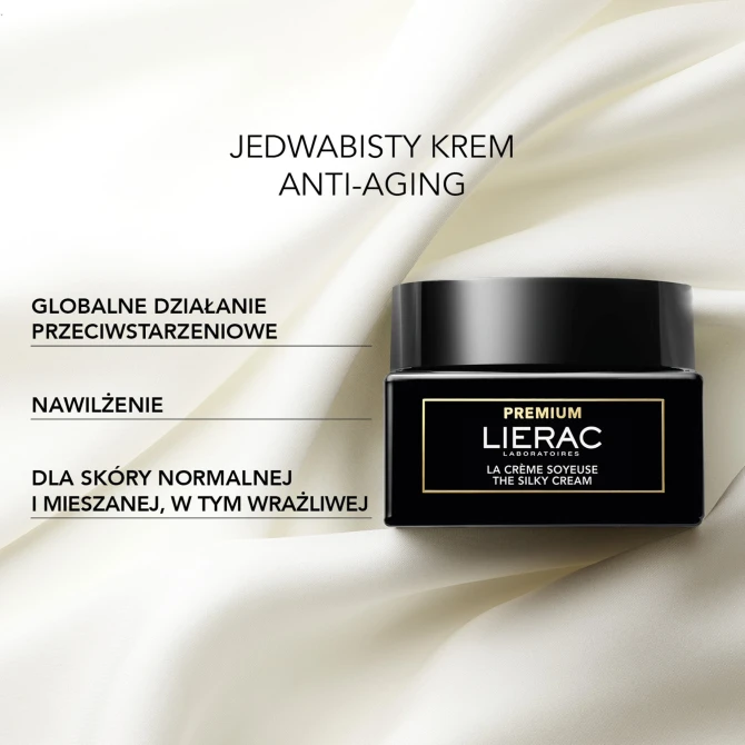 LIERAC PREMIUM Jedwabisty Krem Przeciwzmarszczkowy Refill - 50ml
