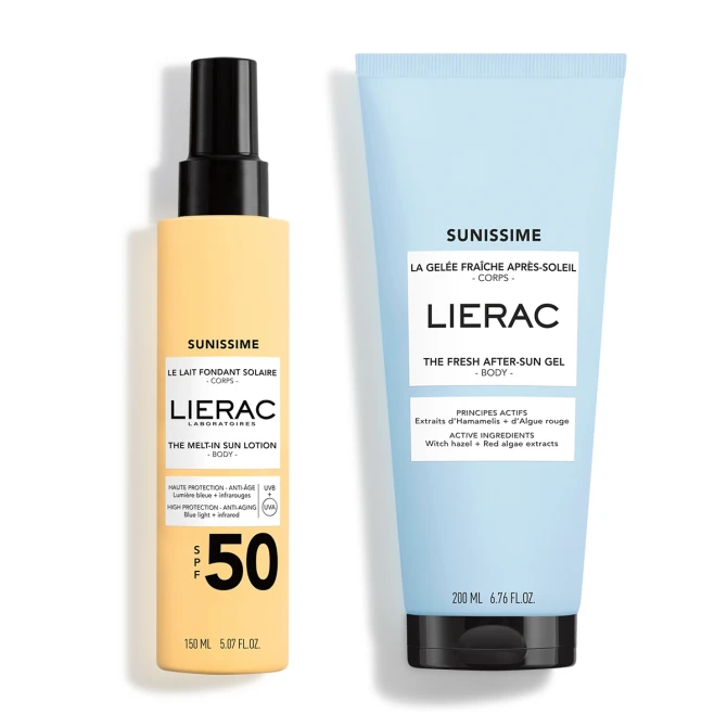 ZESTAW LIERAC SUNISSIME Do Ciała Balsam SPF50 + Żel Łagodzący 200ml