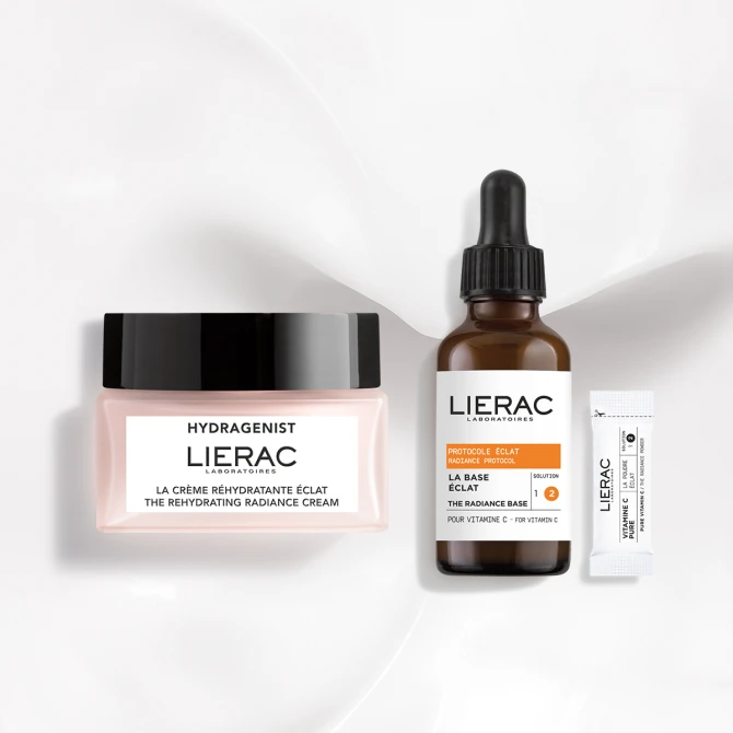 ZESTAW LIERAC PROTOCOLE Rozświetlenie i Nawilżenie, Serum Z 20% wit. C 30ml + Krem 50ml