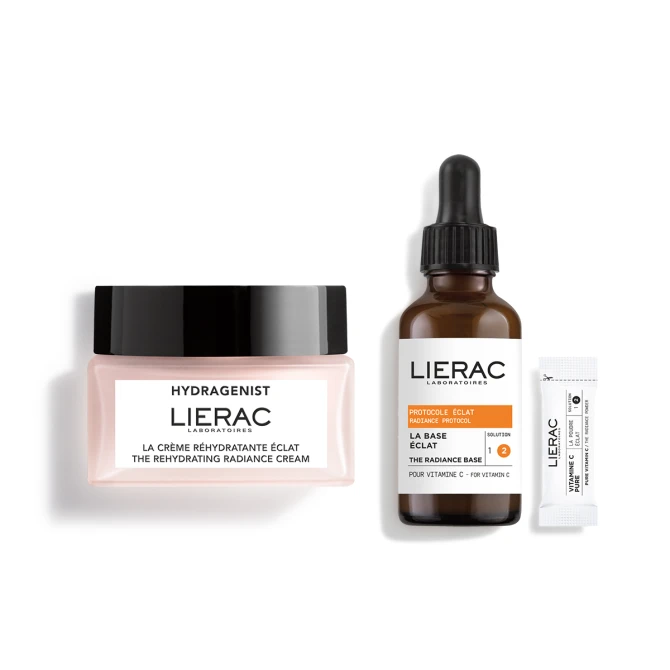 ZESTAW LIERAC PROTOCOLE Rozświetlenie i Nawilżenie, Serum Z 20% wit. C 30ml + Krem 50ml