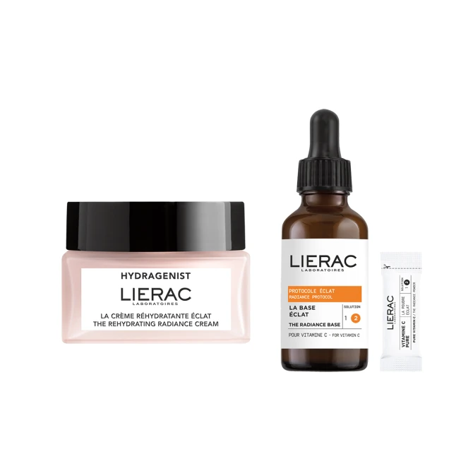 ZESTAW LIERAC PROTOCOLE Rozświetlenie i Nawilżenie, Serum Z 20% wit. C 30ml + Krem 50ml