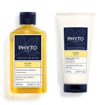 ZESTAW PHYTO BLOND Dla Naturalnych Włosów Blond, Szampon Rozświetlający 250ml + Odżywka 175ml