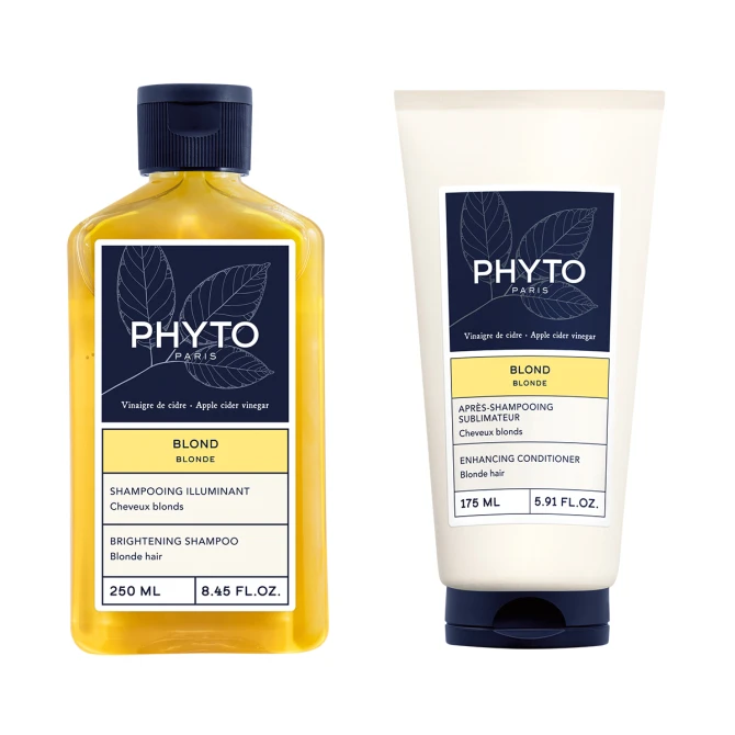 ZESTAW PHYTO BLOND Dla Naturalnych Włosów Blond, Szampon Rozświetlający 250ml + Odżywka 175ml
