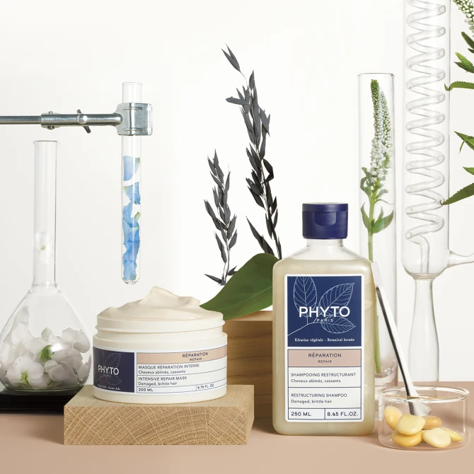 ZESTAW PHYTO REPAIR Dla Włosów Zniszczonych Z Keratyną, Szampon 250ml + Odżywka 175ml