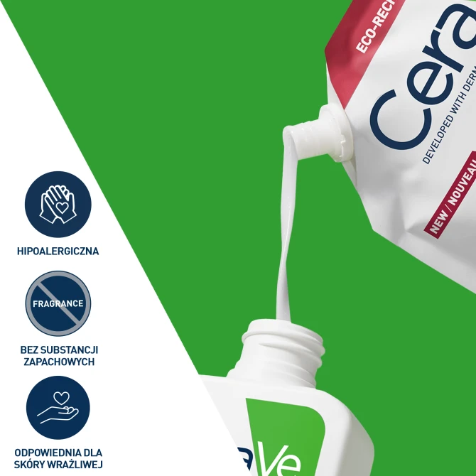 CERAVE Nawilżająca Emulsja Do Mycia Z Ceramidami Skóra Sucha REFILL - 473ml