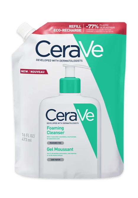 CERAVE Oczyszczający Żel Do Mycia -Skóra Normalna, Mieszana- REFILL 473ml