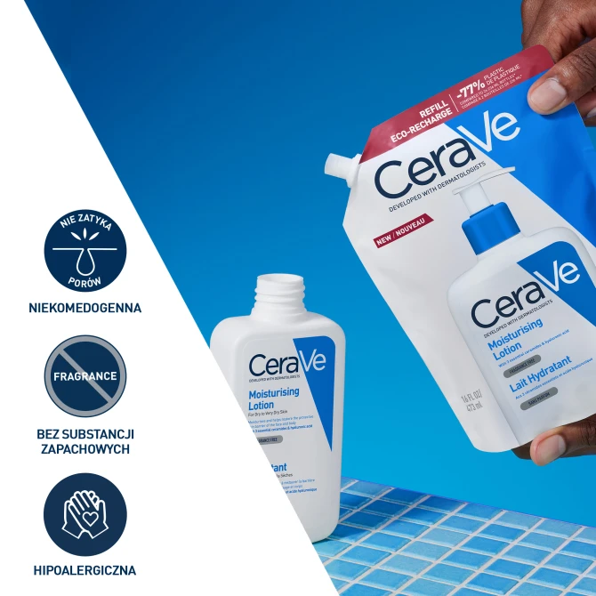 CERAVE Nawilżająca Emulsja Do Twarzy I Ciała -Skóra Sucha- REFILL 473ml