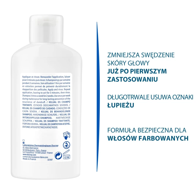 DUCRAY KELUAL DS Szampon Do Postępowania W Ciężkich Stanach Łupieżowych - 100ml