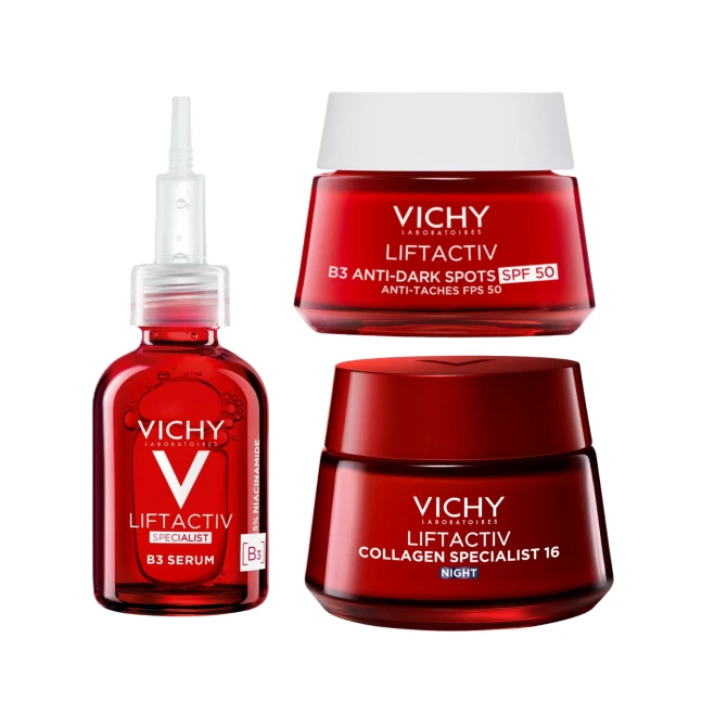 VICHY Zestaw Przebarwienia Liftactiv Specialist B3 Serum 30ml + Krem Na Dzień 50ml + Collagen Specialist Krem Na Noc 50ml