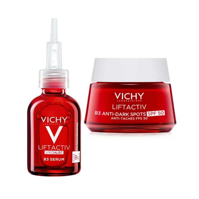 VICHY LIFTACTIV B3 – Zestaw Redukujący Przebarwienia I Zmarszczki: Serum 30ml + Krem Na Dzień SPF50+
