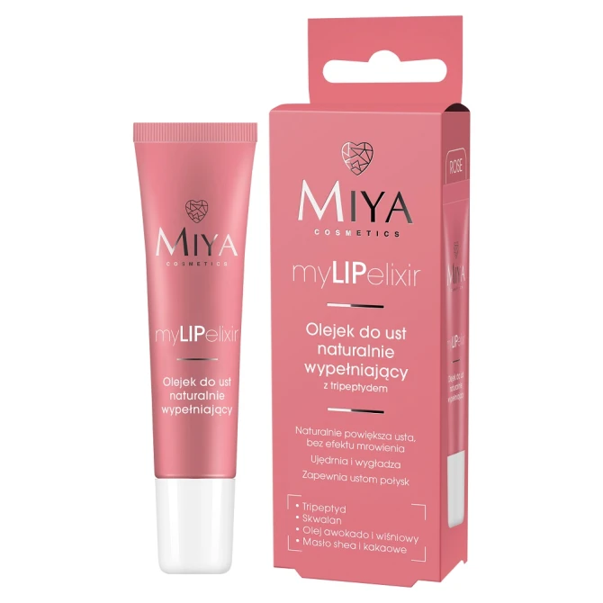 MIYA COSMETICS myLIPelixir olejek do ust naturalnie wypełniający rose - 10g