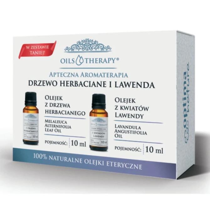 OPTIMA NATURA ZESTAW OLEJKÓW ETERYCZNYCH  Drzewo Herbaciane i Lawenda 2x10ml