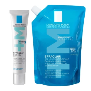 LA ROCHE-POSAY ZESTAW EFFACLAR (Oczyszczający Żel Refill - 400ml + DUO+M Krem - 40ml)