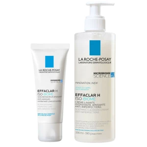 LA ROCHE-POSAY ZESTAW EFFACLAR H ISO-Biome (Kojący Krem Myjący - 390ml + Krem Nawilżający - 40ml)