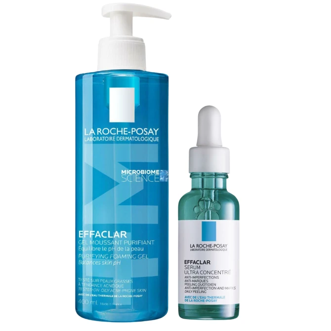LA ROCHE-POSAY Effaclar Zestaw Żel Do Mycia - 400 ml + Skoncentrowane Serum - 30ml (id: 45274)
