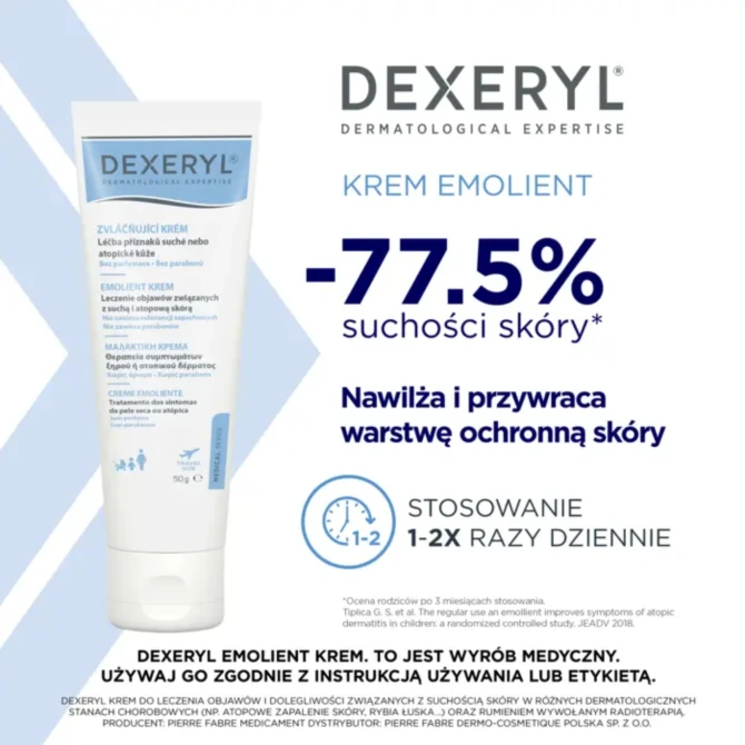 DEXERYL Krem Emolient Do Skóry Suchej, Atopowej - 50g (id: 59922)