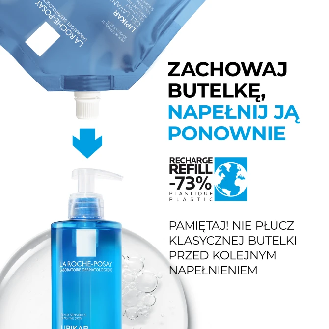 LA ROCHE-POSAY LIPIKAR Gel Lavant Kojący Żel Myjący REFILL - 400ml