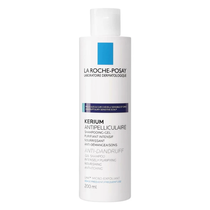 LA ROCHE-POSAY KERIUM Przeciwłupieżowy Szampon Żel z LHA o Działaniu Mikrozłuszczającym Łupież Tłusty - 200ml (id: 60539)