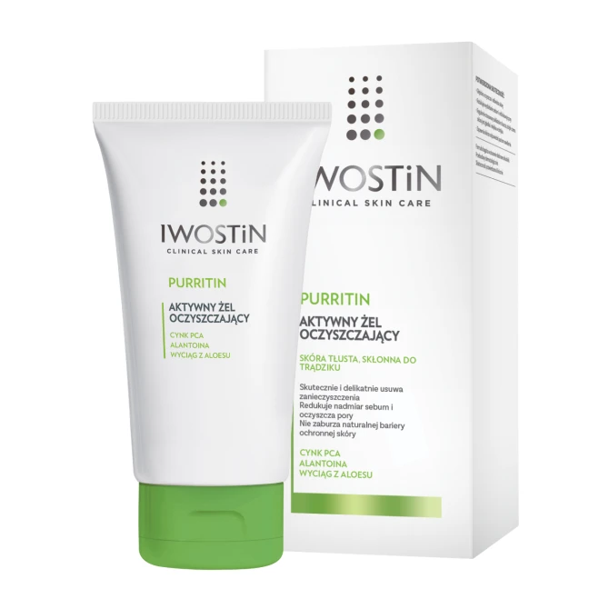 IWOSTIN PURRITIN Aktywny Żel Oczyszczający Do Mycia Twarzy - 150ml