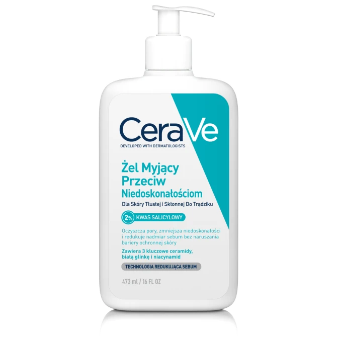 CERAVE Żel Myjący Przeciw Niedoskonałościom dla skóry tłustej i skłonnej do trądziku - 473ml (id: 68104)
