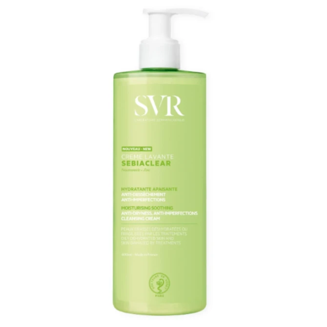 SVR SEBIACLEAR Krem Do Mycia o Działaniu Kojącym i Nawilżającym Dla Skóry Trądzikowej - 400ml
