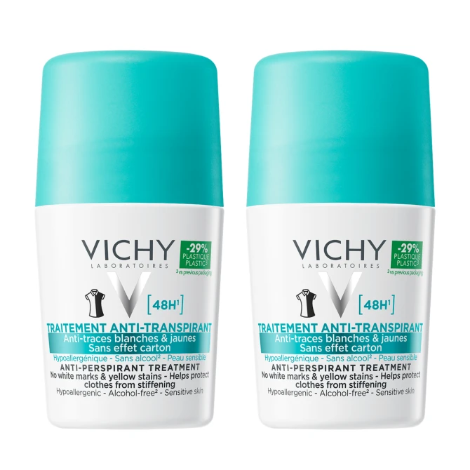 VICHY DEO Roll-On 48h Antyperspirant W Kulce Przeciw Śladom Na Ubraniach - 2x50ml (DUOPACK) (id: 68110)