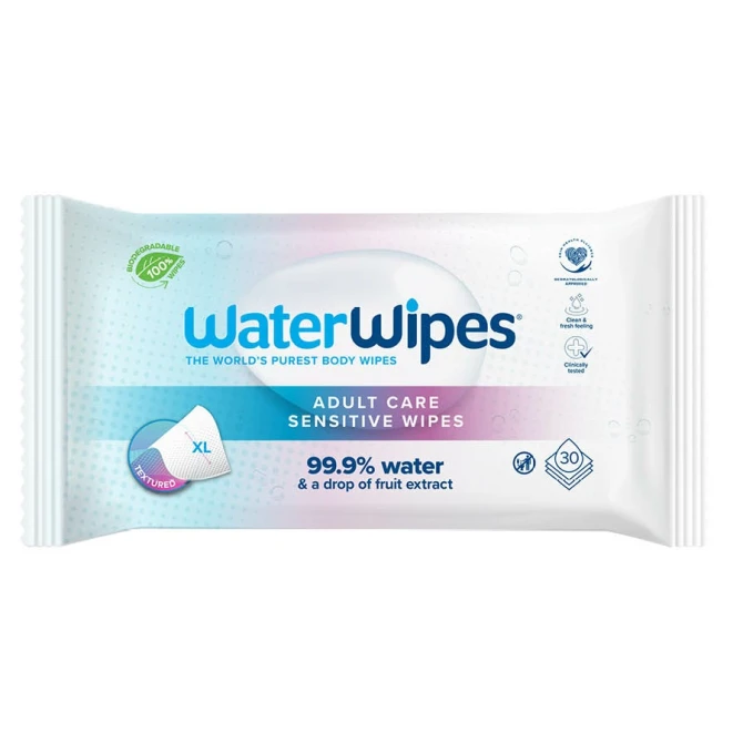 WaterWipes BIO Adult Care, Chusteczki nawilżane dla dorosłych XL 30 szt. (id: 37262)