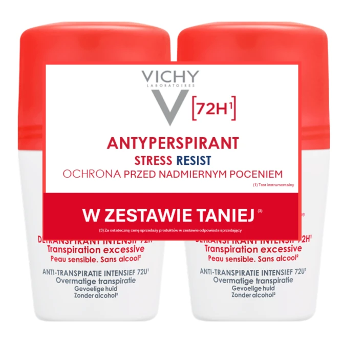 VICHY DEO Antyperspirant Przeciw Poceniu 72h Stress Resist Roll-On - 2x50ml (DUOPACK)
