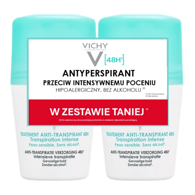 VICHY DEO Antyperspirant Roll-On 48h Przeciw Intensywnemu Poceniu – 2x50ml (DUOPACK) (id: 68111)