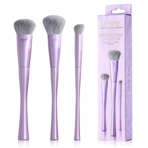 JESSUP Luxury Purple Face Coverage Trio Makeup Brush zestaw pędzli do makijażu T513 3szt.