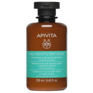 Apivita Oily Roots &amp; Dry Ends Shampoo Nettle &amp; Propolis szampon regulujący przetłuszczanie nasady i odżywiający suche końcówki z Pokrzywą i Propolisem 250ml