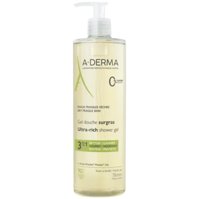 A-DERMA Ultra Bogaty Żel Pod Prysznic - skóra bardzo sucha - 750ml