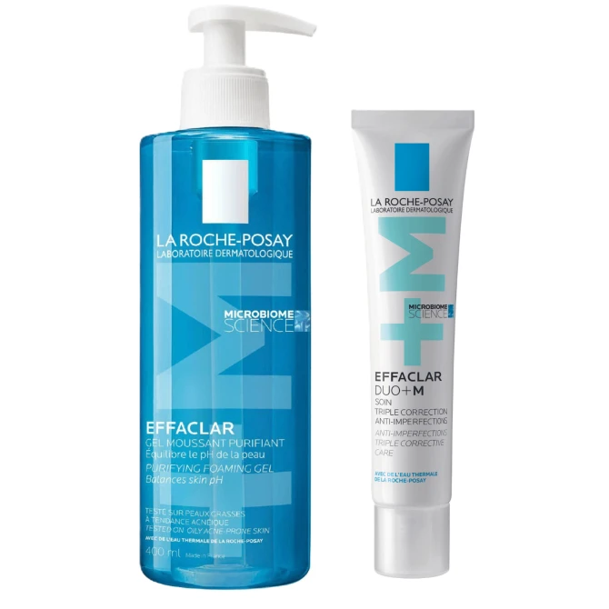LA ROCHE-POSAY EFFACLAR Zestaw: Oczyszczający Żel 400ml + DUO+M Krem Przeciw Niedoskonałościom 40ml