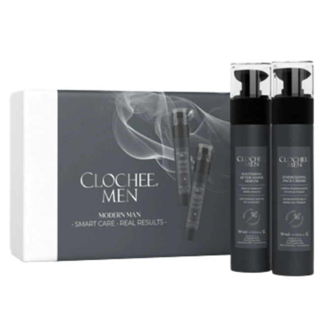 CLOCHEE MEN Zestaw Dla Mężczyzn - Energetyzujący krem do twarzy 50ml + Łagodzące serum po goleniu - 50ml