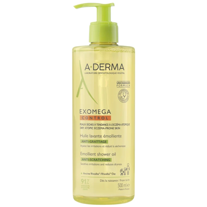 A-DERMA EXOMEGA CONTROL Zapobiegający Swędzeniu Olejek Emolientowy Do Mycia - 500ml