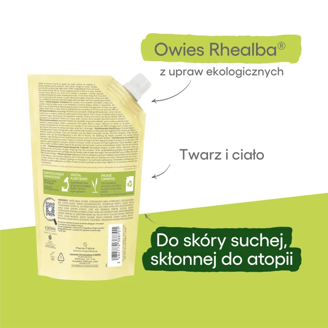 A-DERMA EXOMEGA CONTROL Zapobiegający Swędzeniu Olejek Emolientowy Do Mycia - 500ml REFILL