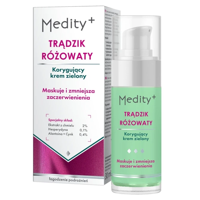 Medity+ Trądzik Różowaty korygujący krem zielony - 30ml (id: 72173)