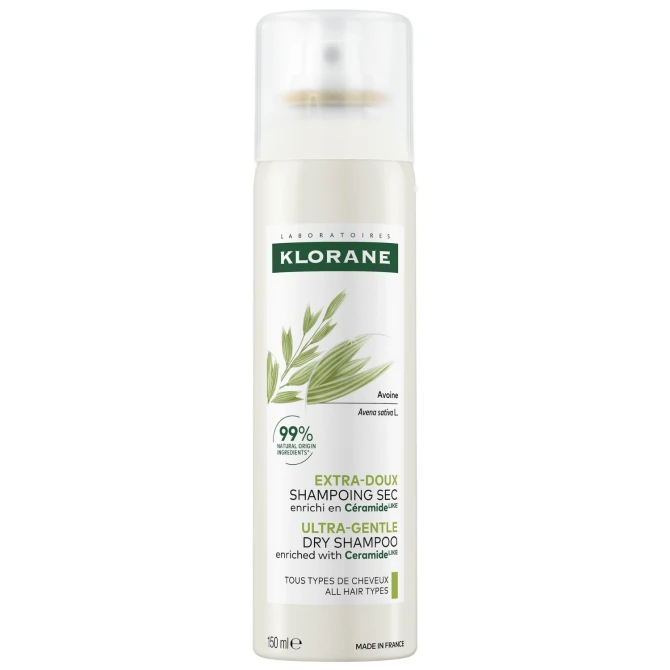 KLORANE Ultrałagodny Szampon Suchy – wszystkie rodzaje włosów – Owies i Ceramide - 150ml