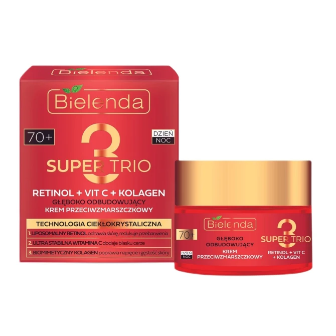 BIELENDA Super Trio Głęboko Odbudowujący Krem Przeciwzmarszczkowy 70+ - 50ml (id: 57169)