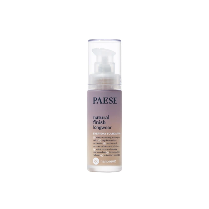 PAESE Nanorevit Natural Finish Longwear Everyday Foundation długotrwały podkład o naturalnym wykończeniu 02 Porcelain 30ml (id: 34719)