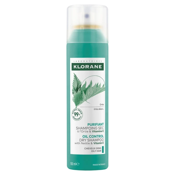 KLORANE Oil Control Dry Shampoo suchy szampon z pokrzywą i witaminą E 150ml (id: 69389)