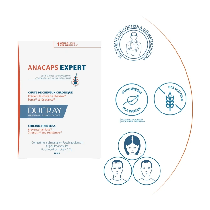 DUCRAY ANACAPS EXPERT Suplement diety na wypadanie włosów - 30 kapsułek (id: 72481)