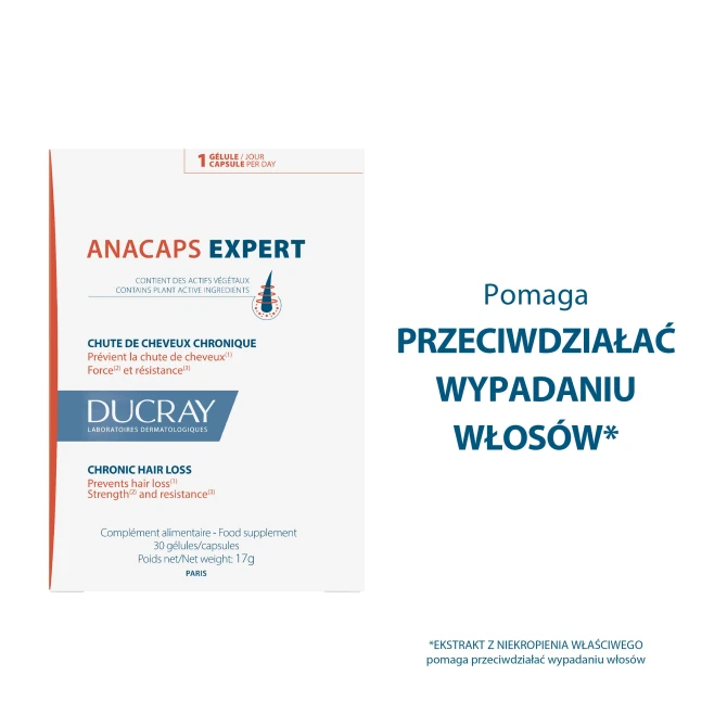 DUCRAY ANACAPS EXPERT Suplement diety na wypadanie włosów - 30 kapsułek (id: 72481)