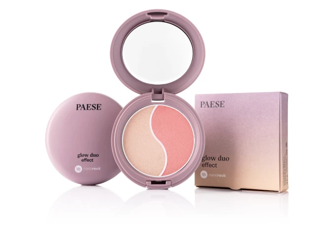 PAESE Nanorevit Glow Duo Effect puder rozświetlający i róż do policzków 100 4.5g (id: 7168)